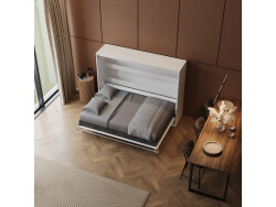 Murphy bed 140x200 horizontal (M2 55cm depth) White/White