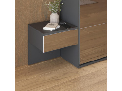 SMARTBett HANGING NIGHTSTAND (40cm depth)  Anthracite / Mirror