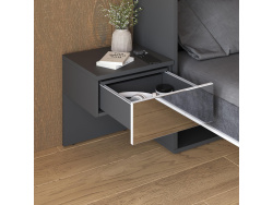 SMARTBett HANGING NIGHTSTAND (40cm depth)  Anthracite / Mirror