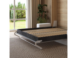 Murphy bed with sofa M1 180x200 Vertical Kaiserberg oak/Pearl gray SOFA White