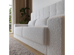 Murphy bed with sofa M1 180x200 Vertical Kaiserberg oak/Pearl gray SOFA White