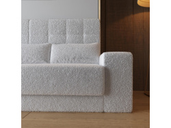 Murphy bed with sofa M1 180x200 Vertical Kaiserberg oak/Pearl gray SOFA White