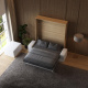 Murphy bed with sofa M1 180x200 Vertical Kaiserberg oak/Pearl gray SOFA White