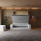 Murphy bed with sofa M1 180x200 Vertical Kaiserberg oak/Pearl gray SOFA White
