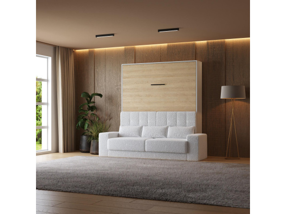 Murphy bed M1 180x200 vertical White/Kaiserberg Oak incl. SOFA  White