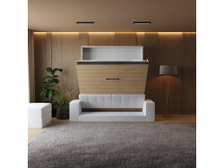 Murphy bed M1 180x200 vertical White/Kaiserberg Oak incl. SOFA  White