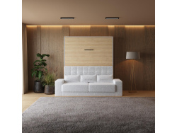 Murphy bed M1 180x200 vertical White/Kaiserberg Oak incl. SOFA  White