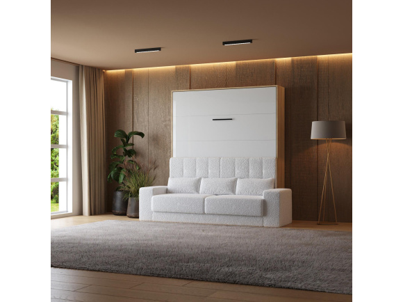 Murphy bed with Sofa M1 180x200 Vertical White/White Gloss  SOFA  White