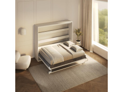 SMARTBett Schrankbett 160x200 Horizontal M2 Tiefe 55cm Weiss