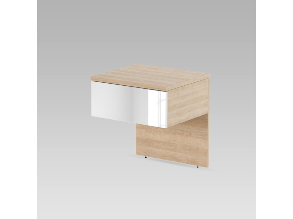SMARTBett bedside table Classic white / wild oak