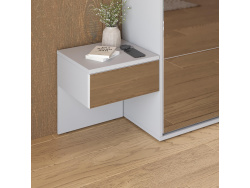 SMARTBett HANGING NIGHTSTAND.( 40cm depth) Pearl Grau / Mirror