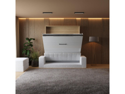 Murphy bed with Sofa M1 180x200 vertical Kaiserberg  Oak/White SOFA  White
