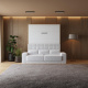 Murphy bed with Sofa M1 180x200 vertical Kaiserberg  Oak/White SOFA  White