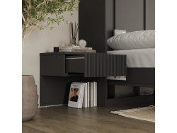 SMARTBett Set 140-Schrankbett Horizontal WAVES  mit 2 Nachtkonsolen