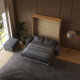 Murphy  bed M1 180x200 vertical  Kaiserberg Oak incl. SOFA Anthracite with Armrests 26cm width