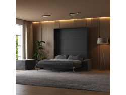 Murphy bed with Sofa M1 180x200 vertical Anthracite incl. SOFA Anthracite with armrests 11cm width