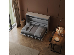 Schrankbett SMARTBett  140x200 Horizontal (M2 55cm Tiefe) Perlgrau