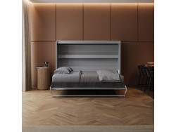Schrankbett SMARTBett  140x200 Horizontal (M2 55cm Tiefe) Perlgrau