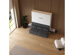 SMARTBett HANGING NIGHTSTAND.( 40cm depth) White/Anthracite Stoff