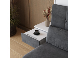 SMARTBett HANGING NIGHTSTAND.( 40cm depth) White/Anthracite Stoff