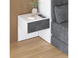 SMARTBett HANGING NIGHTSTAND.( 40cm depth) White/Anthracite Stoff
