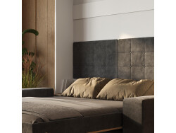 Schrankbett M1 180x200 Vertikal Weiss/Kaiserberg Eiche inkl.SOFA Anthrazit mit Armlehnen 11cm Breite