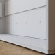 Schrankbett M1 180x200 Vertikal Weiss/Kaiserberg Eiche inkl.SOFA Anthrazit mit Armlehnen 11cm Breite