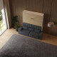 Schrankbett M1 180x200 Vertikal Weiss/Kaiserberg Eiche inkl.SOFA Anthrazit mit Armlehnen 11cm Breite