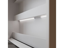 Murphy bed M2 140x200 horizontal white/white with lighting Mattress metal holder