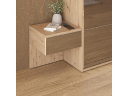 SMARTBett HANGING NIGHTSTAND.( 40cm depth)  Wild oak/Mirror