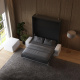 Schrankbett M1 180x200 Vertikal Anthrazit/Anthrazit inkl.SOFA Weiss mit Armlehnen 11cm Breite