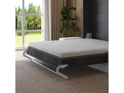 Murphy bed M1 180x200 vertical Anthracite incl. SOFA  White with Armrests 26 cm width