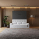 Murphy bed M1 180x200 vertical Anthracite incl. SOFA  White with Armrests 26 cm width