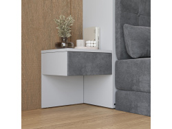 SMARTBett HANGING NIGHTSTAND.( 40cm depth) Pearl grey/Anthracite Fabric.