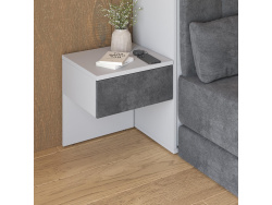 SMARTBett HANGING NIGHTSTAND.( 40cm depth) Pearl grey/Anthracite Fabric.