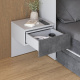 SMARTBett HANGING NIGHTSTAND.( 40cm depth) Pearl grey/Anthracite Fabric.