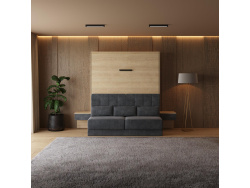 SMARTBett HANGING NIGHTSTAND.( 40cm depth) Kaiser Oak/Anthracite Fabric.