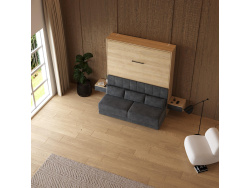 SMARTBett HANGING NIGHTSTAND.( 40cm depth) Kaiser Oak/Anthracite Fabric.
