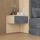 SMARTBett HANGING NIGHTSTAND.( 40cm depth) Kaiser Oak/Anthracite Fabric.