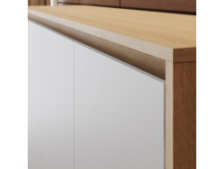 Murphy bed SMARTBett 140x200 Horizontal(M2 55cm depth) Kaiserberg  Oak /White incl. lighting with upholstered frame
