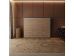 Murphy bed M2 (55cm depth) 140x200 Horizontal Anthracite/Wild oak