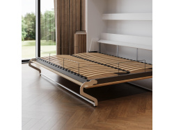 Schrankbett 140x200 Horizontal (M2 55 cm Tiefe) Weiss/Kaiser Eiche