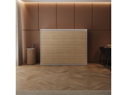 Murphy bed 140x200 horizontal (M2 55cm depth) White/White without lighting Without upholstery frame