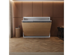 Murphy bed 140x200 horizontal (M2 55cm depth) White/White without lighting Without upholstery frame