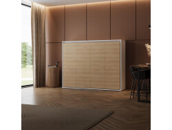 Murphy bed 140x200 horizontal (M2 55cm depth) White/White without lighting Without upholstery frame