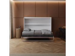 Murphy bed 140x200 horizontal (M2 55cm depth) White/White without lighting Without upholstery frame