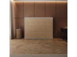 Murphy bed 140x200 horizontal (M2 55cm depth) White/White without lighting Upholstered frame