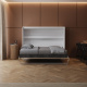 Murphy bed 140x200 horizontal (M2 55cm depth) White/White without lighting Upholstered frame
