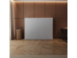 Murphy bed 140x200 horizontal (M2 55cm depth) White/Pearl Grey