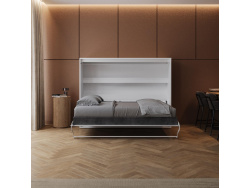 Murphy bed 140x200 horizontal (M2 55cm depth) White/Pearl Grey